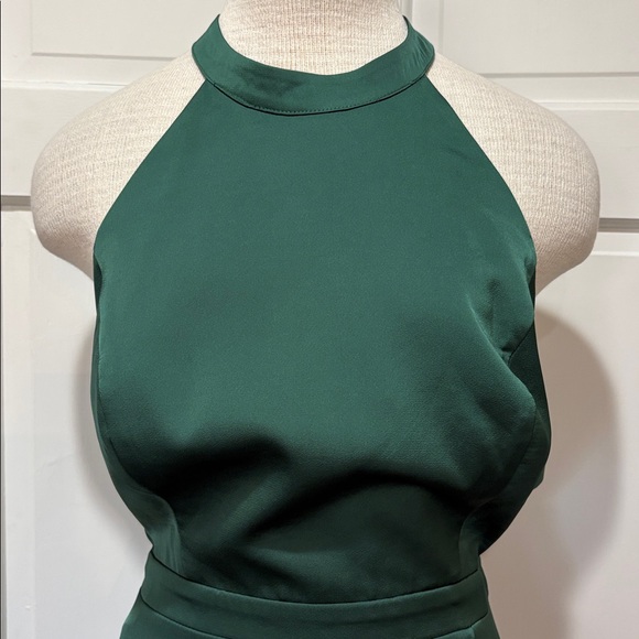 Azazie Clarice sz A18 dark green satin bridesmaid prom formal dress NWT - Picture 7 of 12